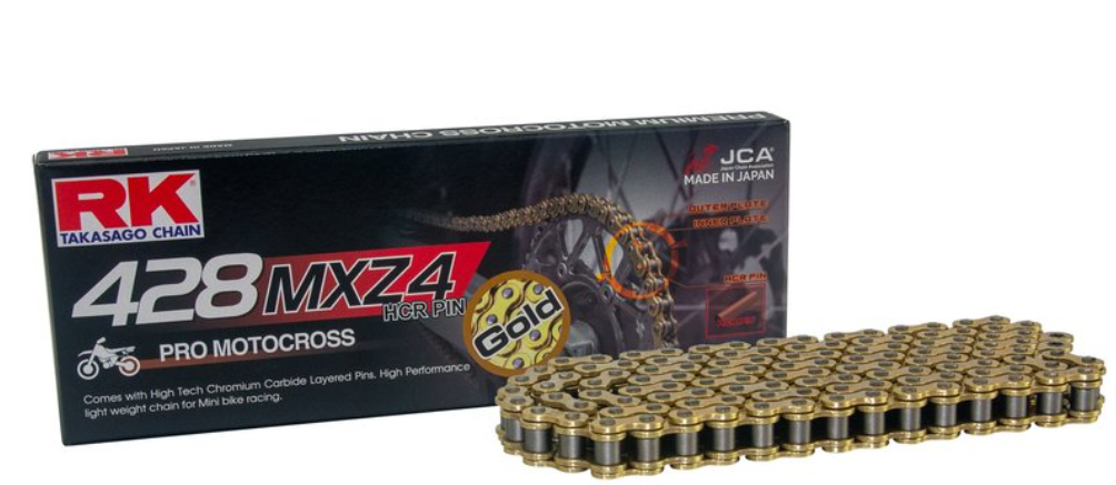 RK GB428MXZ4 Offroad Pro Kedja Guld +CL (clip kedjelås)
